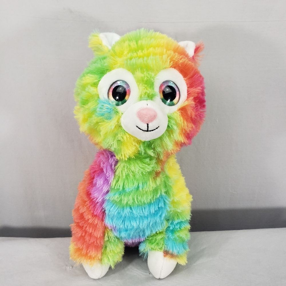 Llama Spark Create Imagine Plush 11” Multi-Color Tye Dye Rainbow Sparkle Eyes